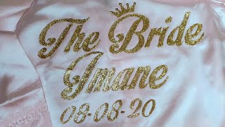 أسهل طريقة لكتابة الأسماء على بينوار العروسة / How to write names on the bride dress