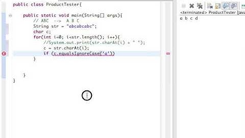 Java Lesson 25 - charAt() and for loop exercise: Separate letters of a string