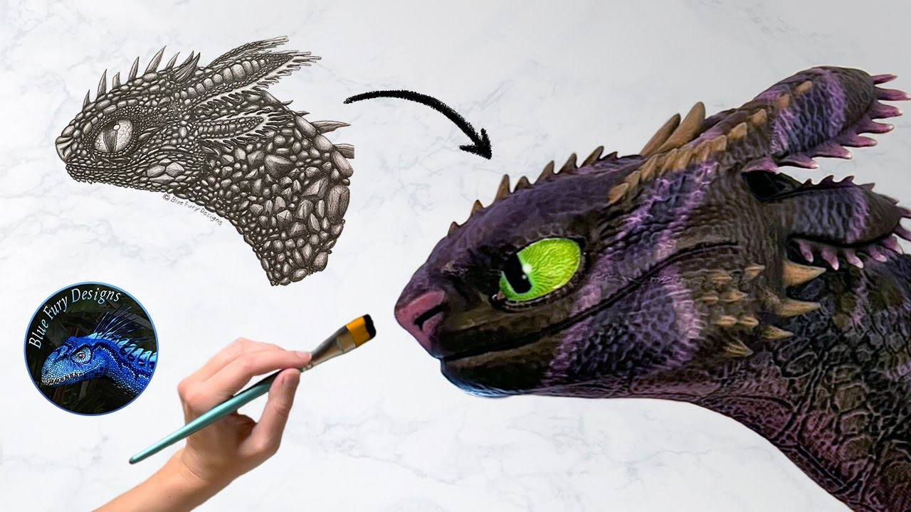 Making a Realistic Toothless Bust for my Wall - YouTube