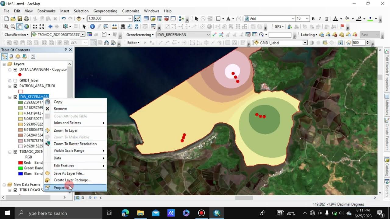 TUTORIAL INTERPOLASI IDW DI ARCGIS #arcgis #arcmap #mapping #ocean ...