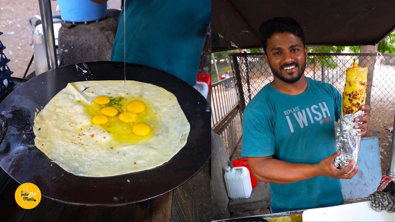 Maharaja Biggest Egg Chicken Roll Making Rs. 500/- Only l Nashik Street Food | INDIA EAT MANIA