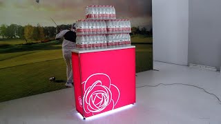 Aluminum pop up portable LED lightbox promotion table/counter with SEG fabric graphic BWT322