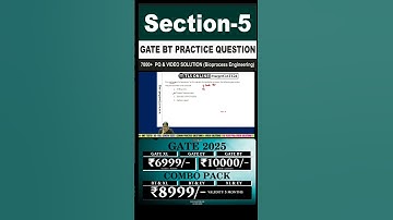 | GATE Biotechnology (GATE BT) PQs | Section 5: Bioprocess Engineering and Process Biotechnology |
