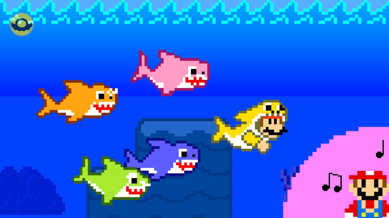 Mario Got the Baby Shark Power… This Is Chaos ベイビーシャークの力を手に入れたマリオ…カオスすぎる