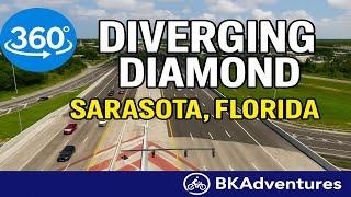 360° Drive Through Sarasota's Diverging Diamond | Clark Rd & I-75 Interchange