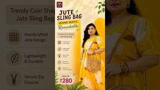 #Meesho Best Find Under ₹300! 👜 Round Jute Sling Bag Review #Shorts #meeshofinds #ytahort #viral