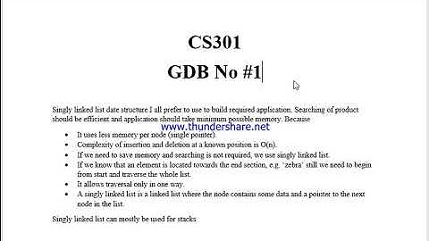 CS301 GDB Solution