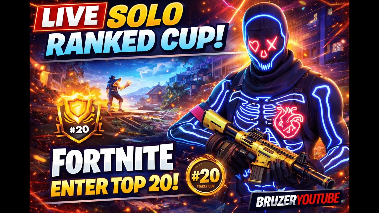 Unreal Ranked Fortnite Live | Top 20 Solo Cup | @BruzerYT - YouTube