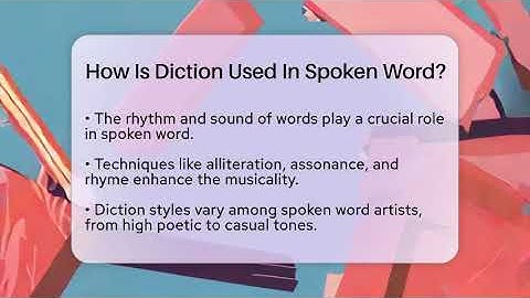 How Is Diction Used In Spoken Word? - The Prose Path