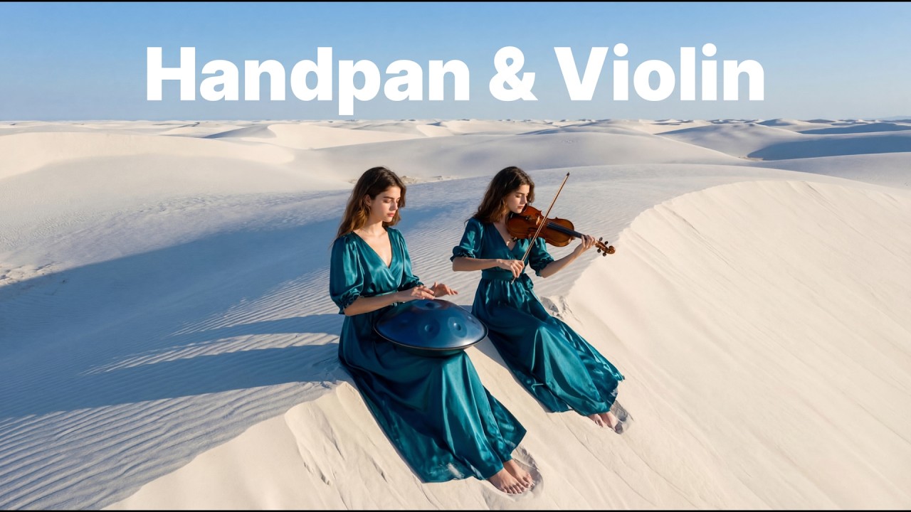 ⚪ Spacious Healing Music | Handpan & Violin on the Infinite White Sands (1-Hour Calm)