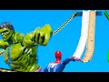 Spiderman & Hulk Ramps Superheroes Cars jumping down GTA 5 from Onegamesplus