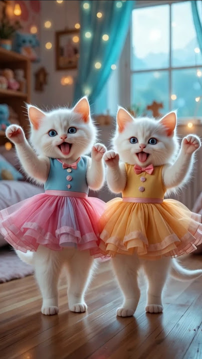 Tow Cute Cat's Dance 😹😻 || patli kamariya mor hai hai song || cat dance #catshorts #cute #ytshort