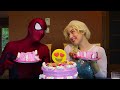 Frozen elsa bakes a cake spiderman decoration bakery challenge funny superhero in real life