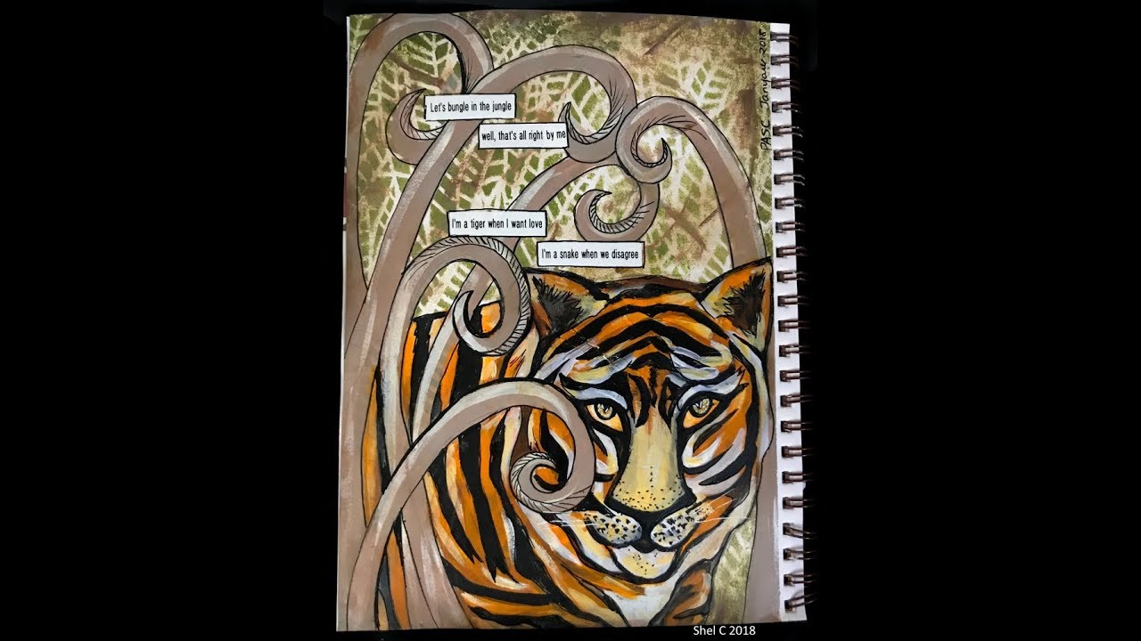 Art Journal Page Pick A Stick Challenge January 2018