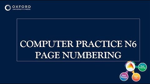 COMPUTER PRACTICE N6 PAGE NUMBERING