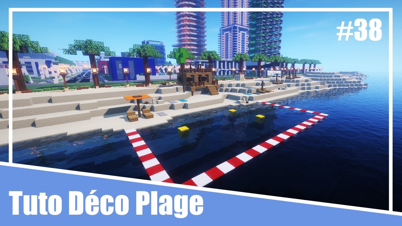 Minecraft LIVE - Tuto Ville Moderne #38 - Comment Aménager une Plage