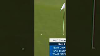 Tiger Woods Chipping In During The Pnc Championship