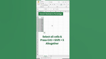 How to convert decimals to percentages #excel #spreadsheets #exceltutorial #exceltricks#excelformula