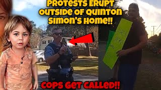 OMG! Police Confront Protestors Outside Of Quinton Simon's House !!!