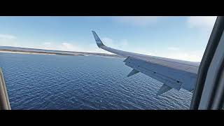 Landing Bonaire Netherlands Antilles TNCB. PMDG Boeing 737-800