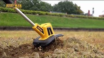 Alloyman 20V Cordless Tiller Cultivator, 360RPM Electric Garden Tiller