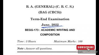 BEGG 173 Previous year Question Paper | BEGG 173 Important Questions | BEGG 173 Sample Paper | IGNOU