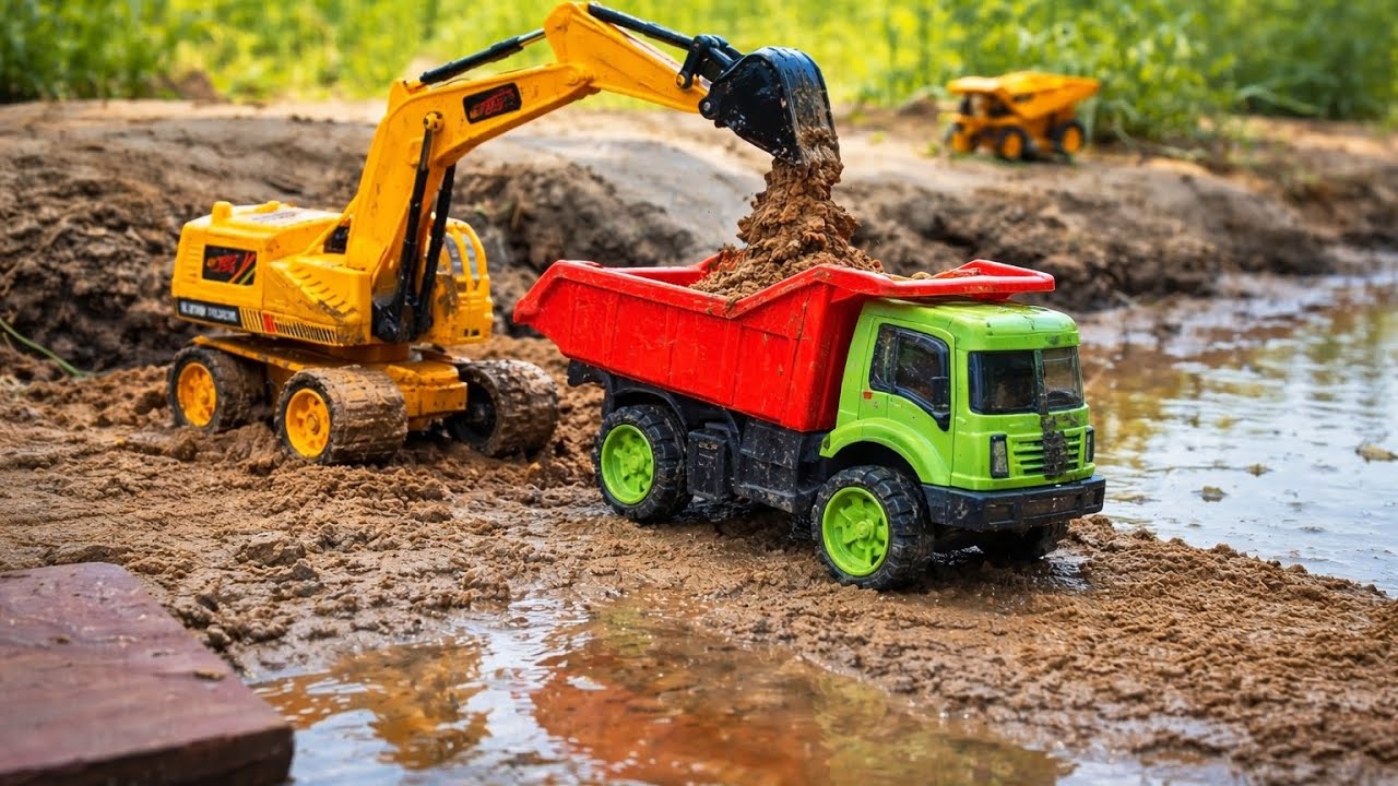 Satisfying Mud Play: Realistic Toy Construction Site🚜😱