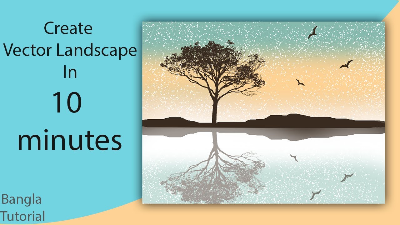 vector landscape Illustrator/Photoshop Bangla