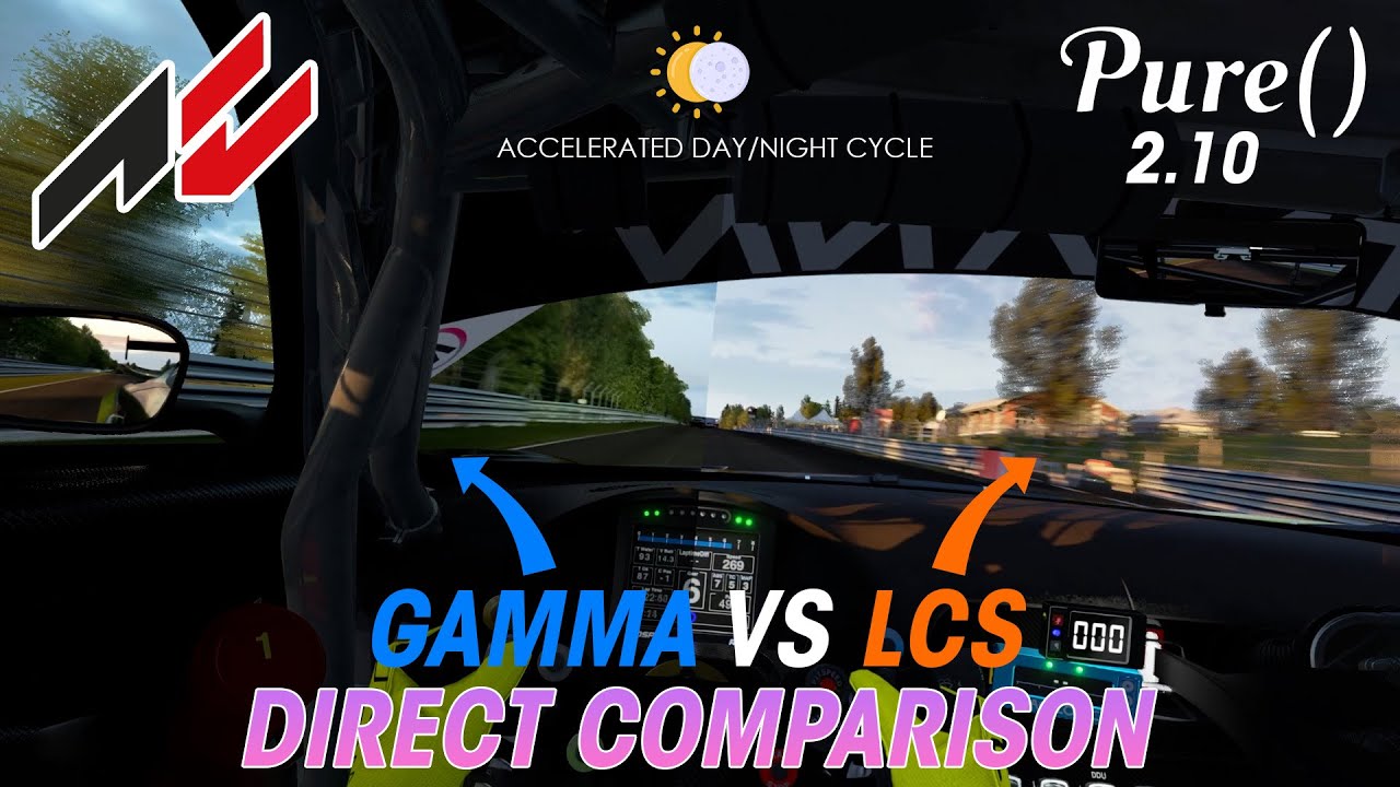 Directly comparing Pure Gamma LCS in Assetto Corsa with accelerated day ...