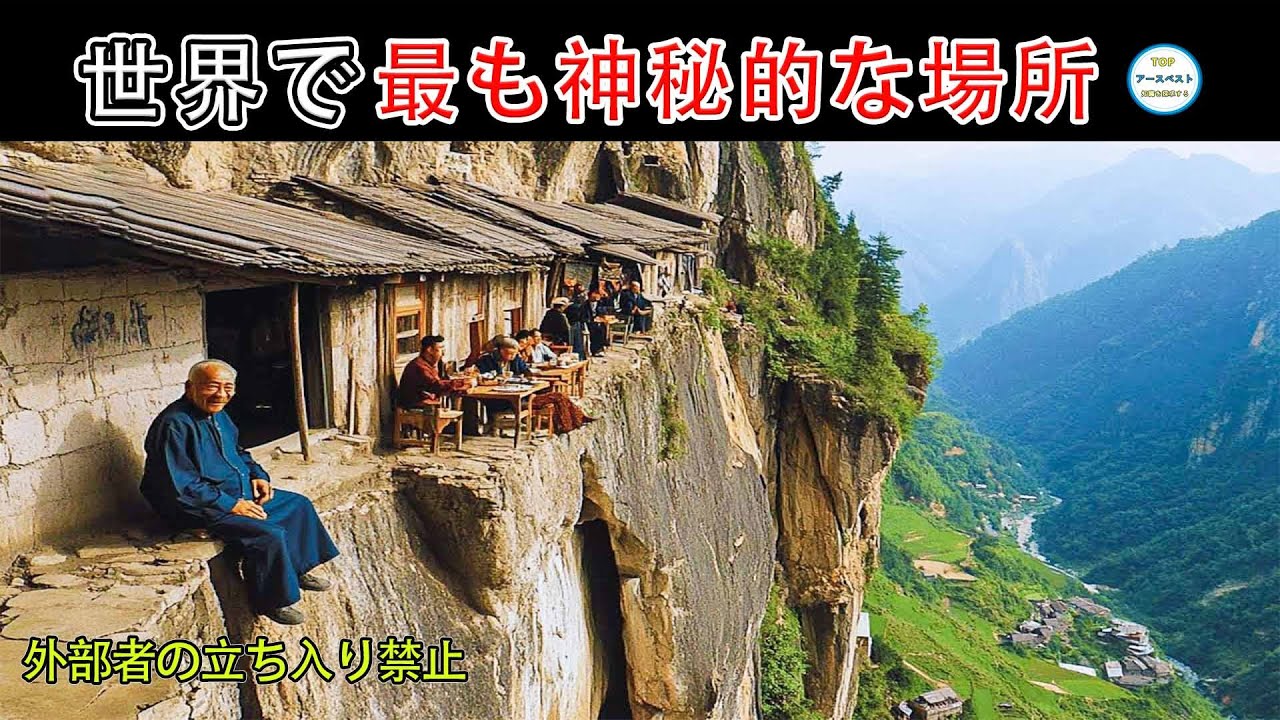 4000年もの間、外部の人の手が入らなかった崖の上に隠れた村！世界で最も神秘的な場所10選！#10選 #面白い #top10 #top #世界 #神秘