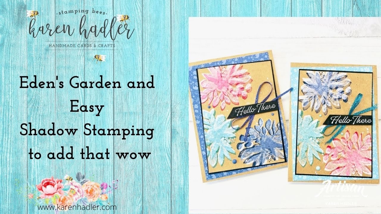 Eden's Garden Shadow Stamping Technique add a pop to your card - YouTube