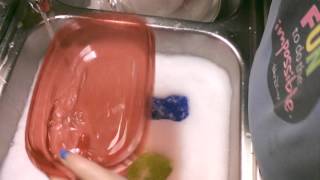 ASMR Washing dishes/ With sponge play at end. Soft whispering screenshot 4