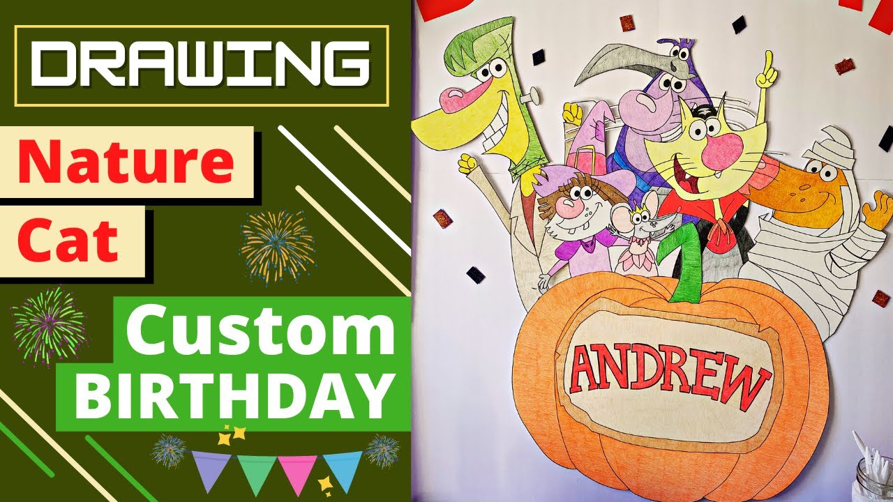 Nature Cat Custom Birthday Cut out