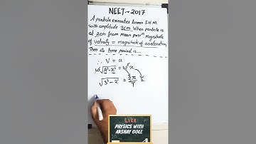 A particle executes linear simple harmonic motion with an amplitude of 3 cm. When the (NEET-2017)