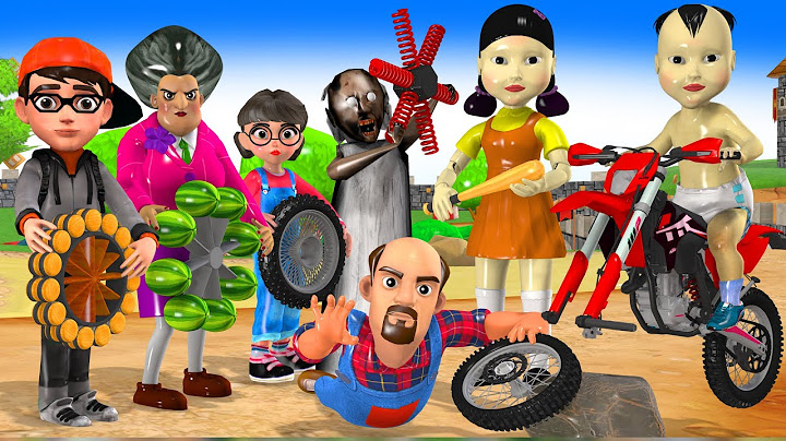 Scary Teacher 3D vs Squid Game Choose Random Wheel to Help Baby Repair Motorcycle 5 Times Challenge