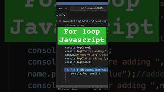 for-loop in array.. #javascript #coding #arrayinjavascript