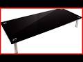 Monoprice Medium Multimedia Desktop Stand, Black Glass (27.6" x 12.2" x 3") - Stand & Riser, Laptop