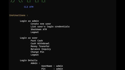 CLI ATM using TypeScript (Demo)