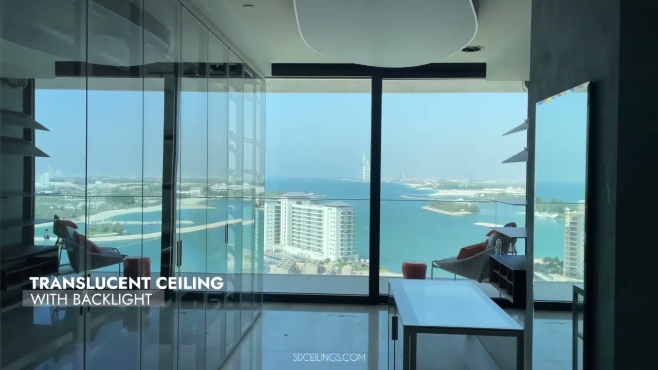 Irregular shape bespoke stretch ceilings with backlit