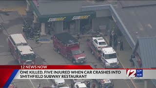 1 dead, 5 injured after car crashes into Smithfield sandwich shop