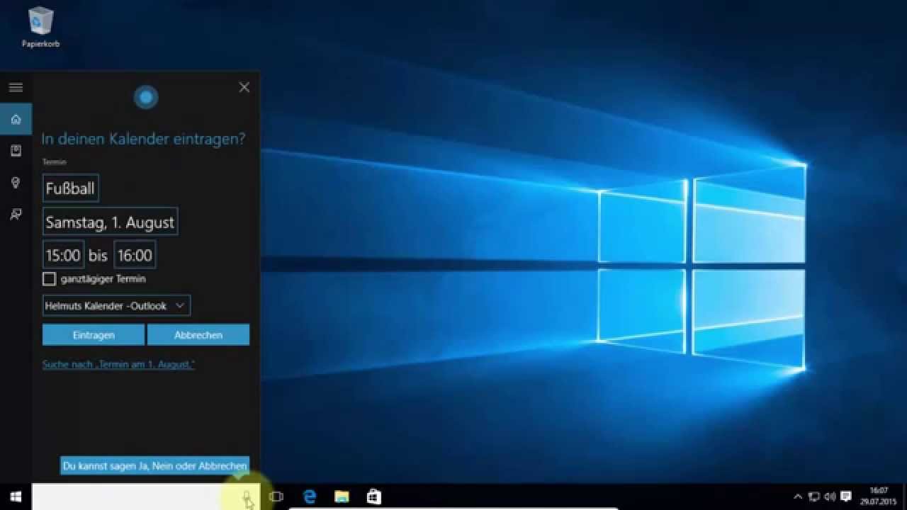 Windows 10 Grundlagen für Einsteiger Umsteiger T2 Apps anordnen & Windows-Suche - Cortana -