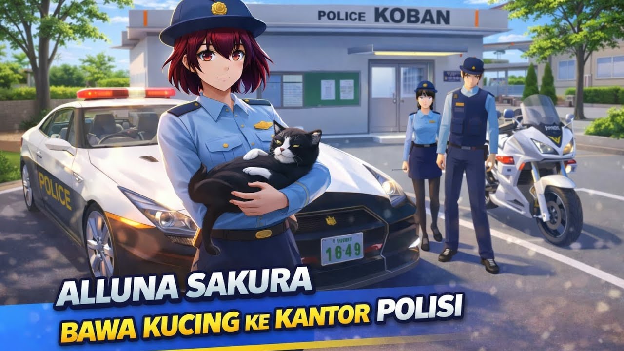 Alluna Sakura bawa kucing ke kantor polisi #sakuraschoolsimulator 