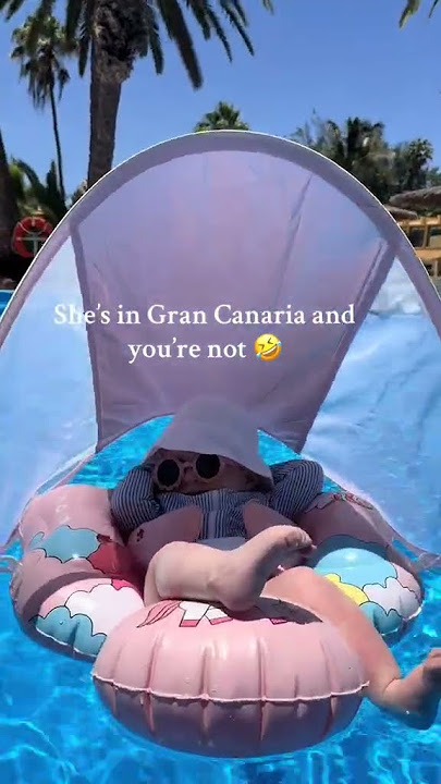 She's in Gran Canaria and you're not 🤣 #travel #beach #summer #vacation #baby #holiday