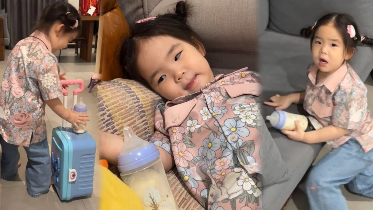 อัญญาแกล้งป้าปุ๊กไม่กินเน้นร้องเพลงเล่น เอานมวางกระเป๋าวิ่งหนี้เลยค่ะ