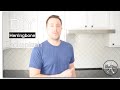 DIY herringbone pattern kitchen backsplash with matte white subway tiles (How to video)