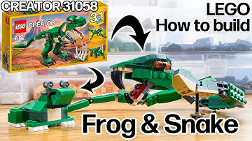 レゴ ヘビとカエルの作り方 CREATOR 31058 ダイナソー 組み替え　LEGO How to build  "Frog and  Snake"  31058 alternate build
