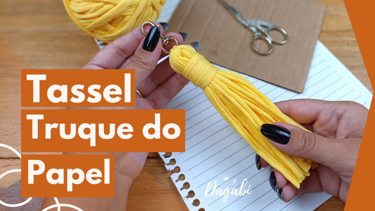 Tassel de Fio de Malha feito com Truque do Papel