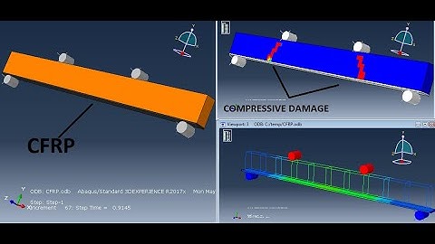 4 point #bending of RC beam rienforced with CFRP using #ABAQUS ( CFRP with solid modeling)