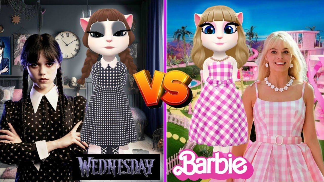 Wednesday VS Barbie || My talking Angela 2 || Makeover