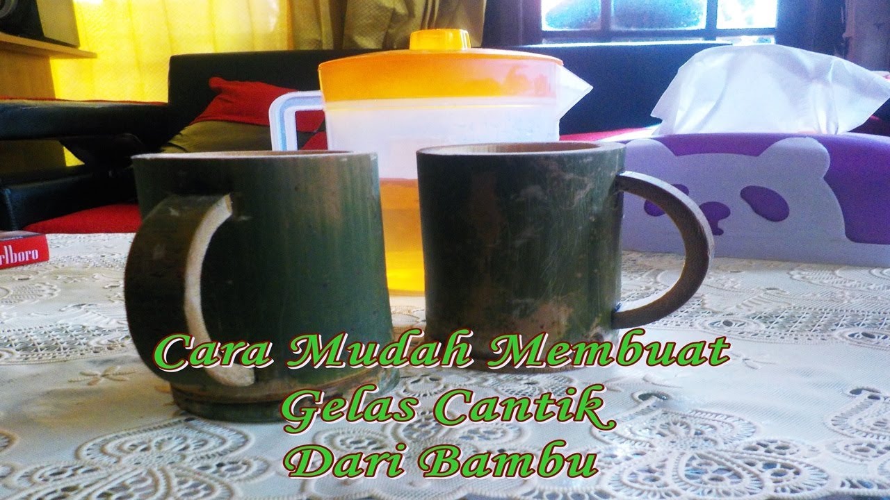 Cara mudah membuat cangkir  cantik dari  bambu  sederhana 